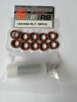 12x18x4 (10PCS) RB Roulements tanche, flasque orange, tube de r